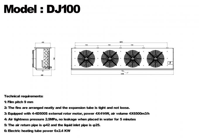 DJ-serie DJ100 enkele unit koeler CE-gecertificeerde koelopslag speciale luchtkoeler verdamper plafondverdamper koelapparatuur fabrikant, koelfabriek, gekoelde koelopslag 0