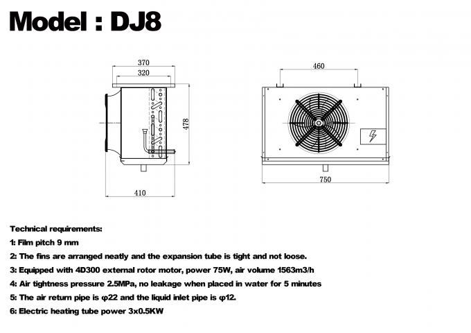DJ-serie DJ100 enkele unit koeler CE-gecertificeerde koelopslag speciale luchtkoeler verdamper plafondverdamper koelapparatuur fabrikant, koelfabriek, gekoelde koelopslag 1