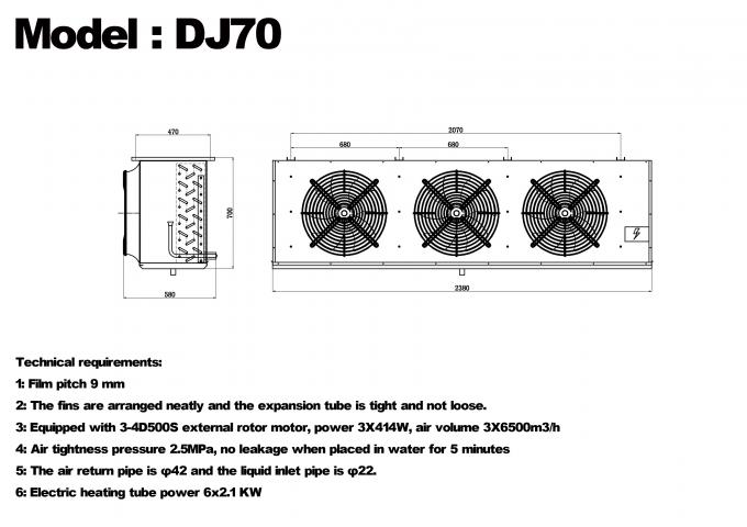 DJ-serie DJ100 enkele unit koeler CE-gecertificeerde koelopslag speciale luchtkoeler verdamper plafondverdamper koelapparatuur fabrikant, koelfabriek, gekoelde koelopslag 8