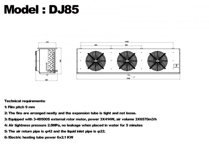 DJ-serie DJ100 enkele unit koeler CE-gecertificeerde koelopslag speciale luchtkoeler verdamper plafondverdamper koelapparatuur fabrikant, koelfabriek, gekoelde koelopslag 9