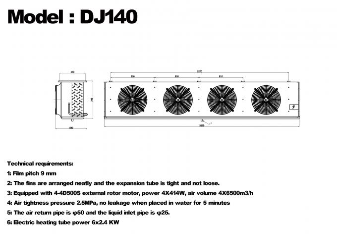 DJ-serie DJ100 enkele unit koeler CE-gecertificeerde koelopslag speciale luchtkoeler verdamper plafondverdamper koelapparatuur fabrikant, koelfabriek, gekoelde koelopslag 11