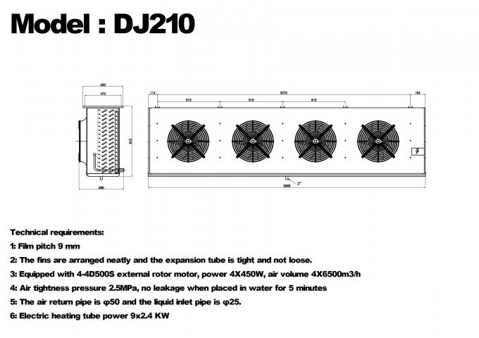 DJ-serie DJ100 enkele unit koeler CE-gecertificeerde koelopslag speciale luchtkoeler verdamper plafondverdamper koelapparatuur fabrikant, koelfabriek, gekoelde koelopslag 13