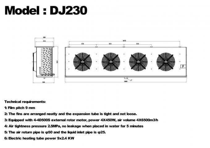 DJ-serie DJ100 enkele unit koeler CE-gecertificeerde koelopslag speciale luchtkoeler verdamper plafondverdamper koelapparatuur fabrikant, koelfabriek, gekoelde koelopslag 14