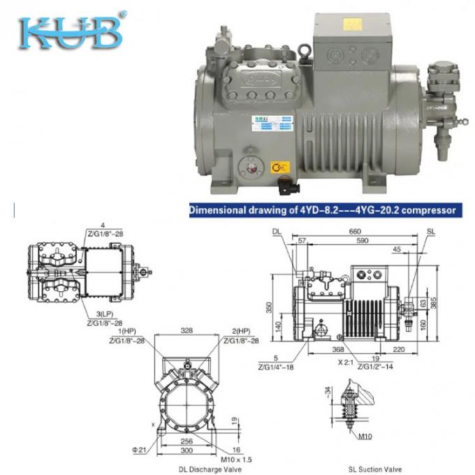2 tot 50 pk Made in China Ondersteuning van gepersonaliseerde goedkope koelcompressor, semi-hermetische zuigercompressor, koelcompressor, koelsysteem, industriële koelcompressor 5