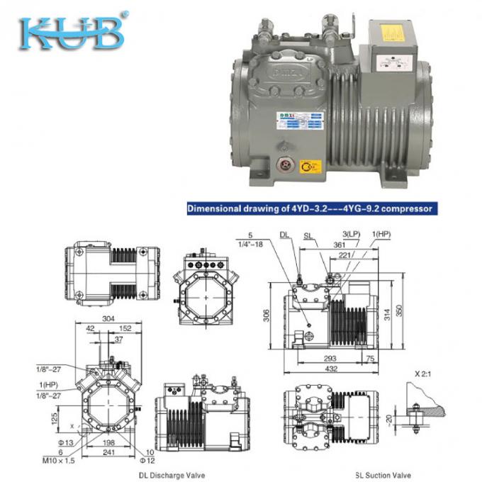 2 tot 50 pk Made in China Ondersteuning van gepersonaliseerde goedkope koelcompressor, semi-hermetische zuigercompressor, koelcompressor, koelsysteem, industriële koelcompressor 4