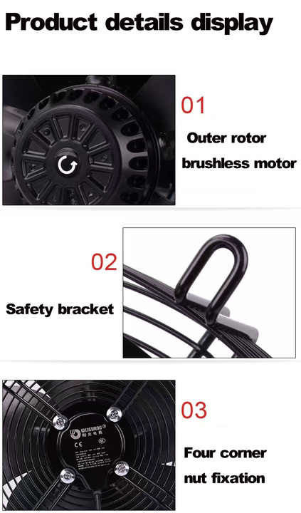 YWF-serie 200 tot 630 mm koelruimte Ventilator Blade Motor Condensator Verdamper Ventilator Fabrikant Externe rotor Axial Flow Ventilator