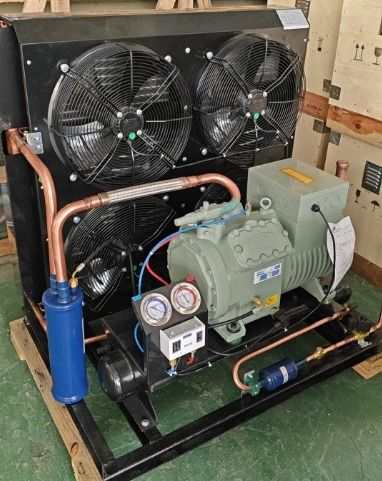 CE-certificaat koelunit, geschikt voor 240 m² luchtgekoelde condensor met vier ventilatoren, 25 pk zuigercompressor, prijs van condensorunit