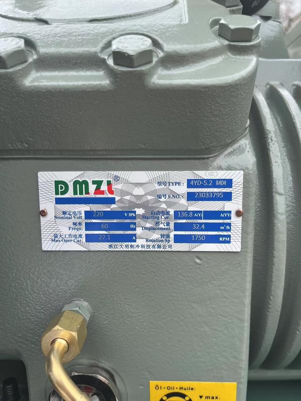 5HP Watergekoelde Condensatie-unit met Shell-and-Tube Zeewatercondensor voor Koelcel 220V 3PH 60HZ