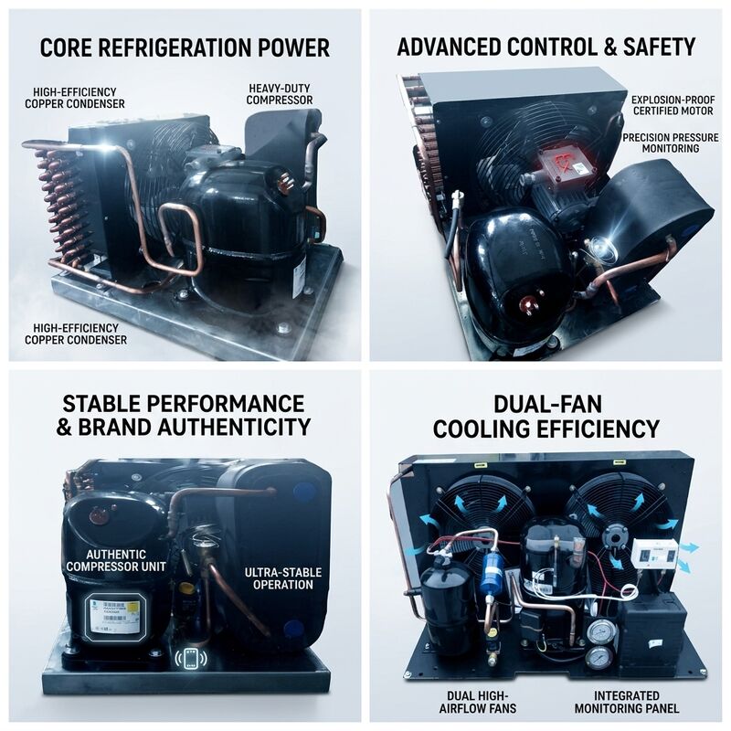 Copeland ZB15KQE Scroll Compressor Kleine condensatie-eenheid 2HP R404A 220V 50Hz Hermetische Koude Kamer Vriezer