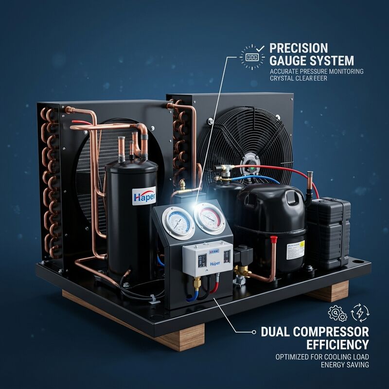 CE ISO-gecertificeerde kleine condensatie-eenheid 2HP hermetische scroll R134a R404A Europese marktconforme koelruimtevriezer